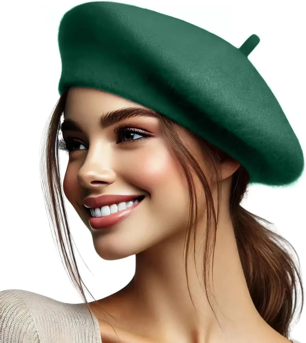 Women's Wool French Beret – Stylish, Chic & Cozy Parisian Unisex Hat for All Seasons