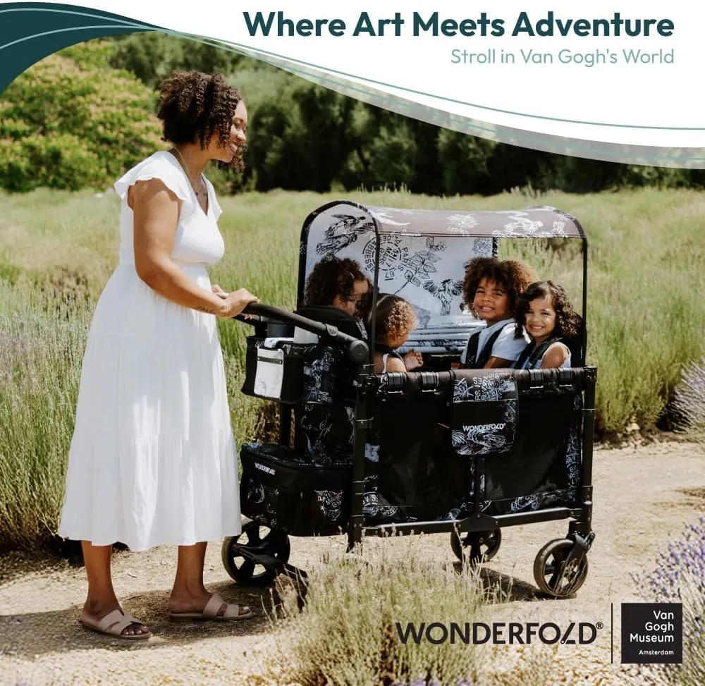 WONDERFOLD Universal Parent Console Stroller Organizer with Insulated Cup Holders, Hook & Loop Closure Handle Attachment, 2 Storage Pockets, Removable Shoulder Strap for Easy Transport