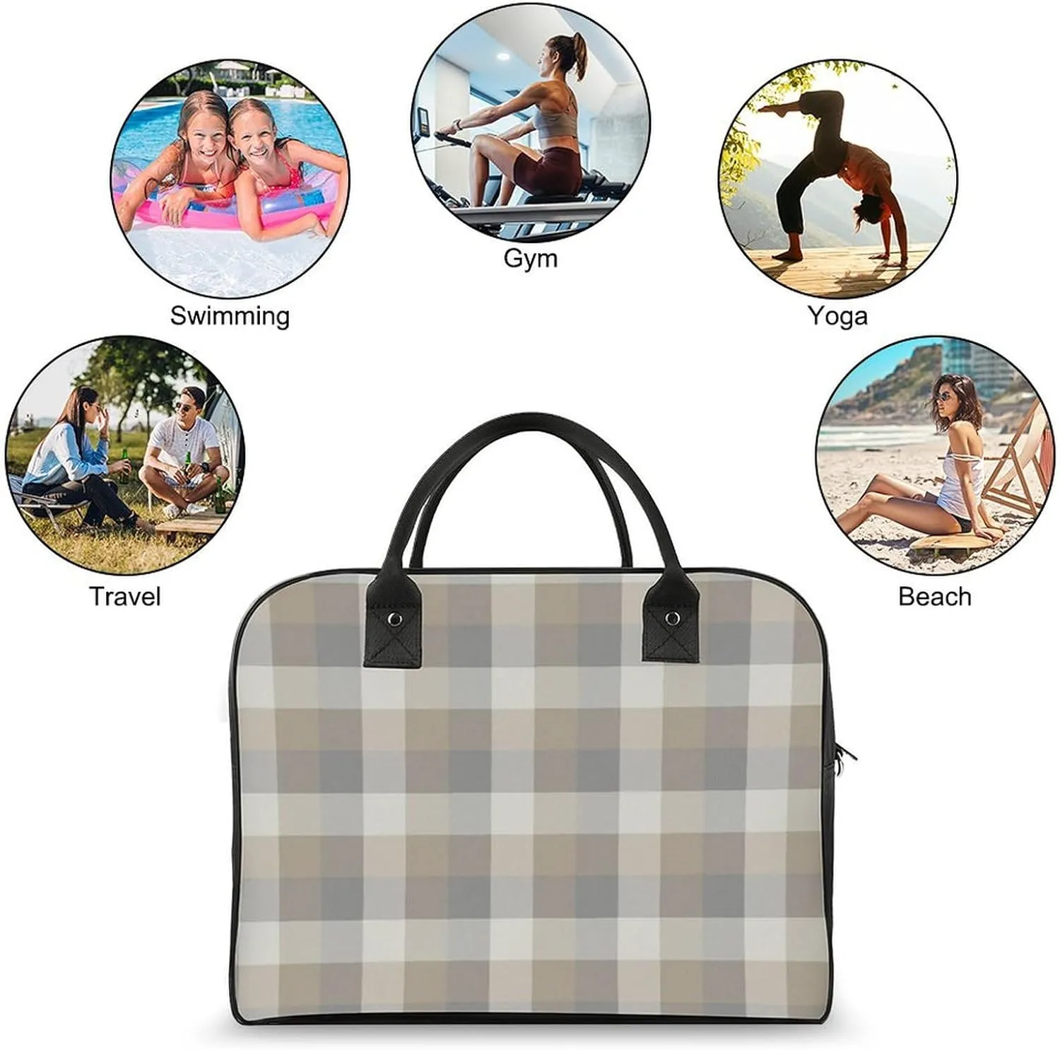 Wooden Wood Planks Fashionable Large Capacity Travel Handbag Unisex