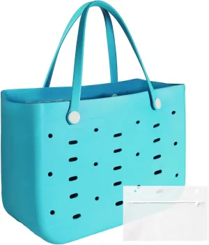 X-Large Rubber Beach Tote for Men & Women, Large Capacity Travel Bag for Boat & Pool