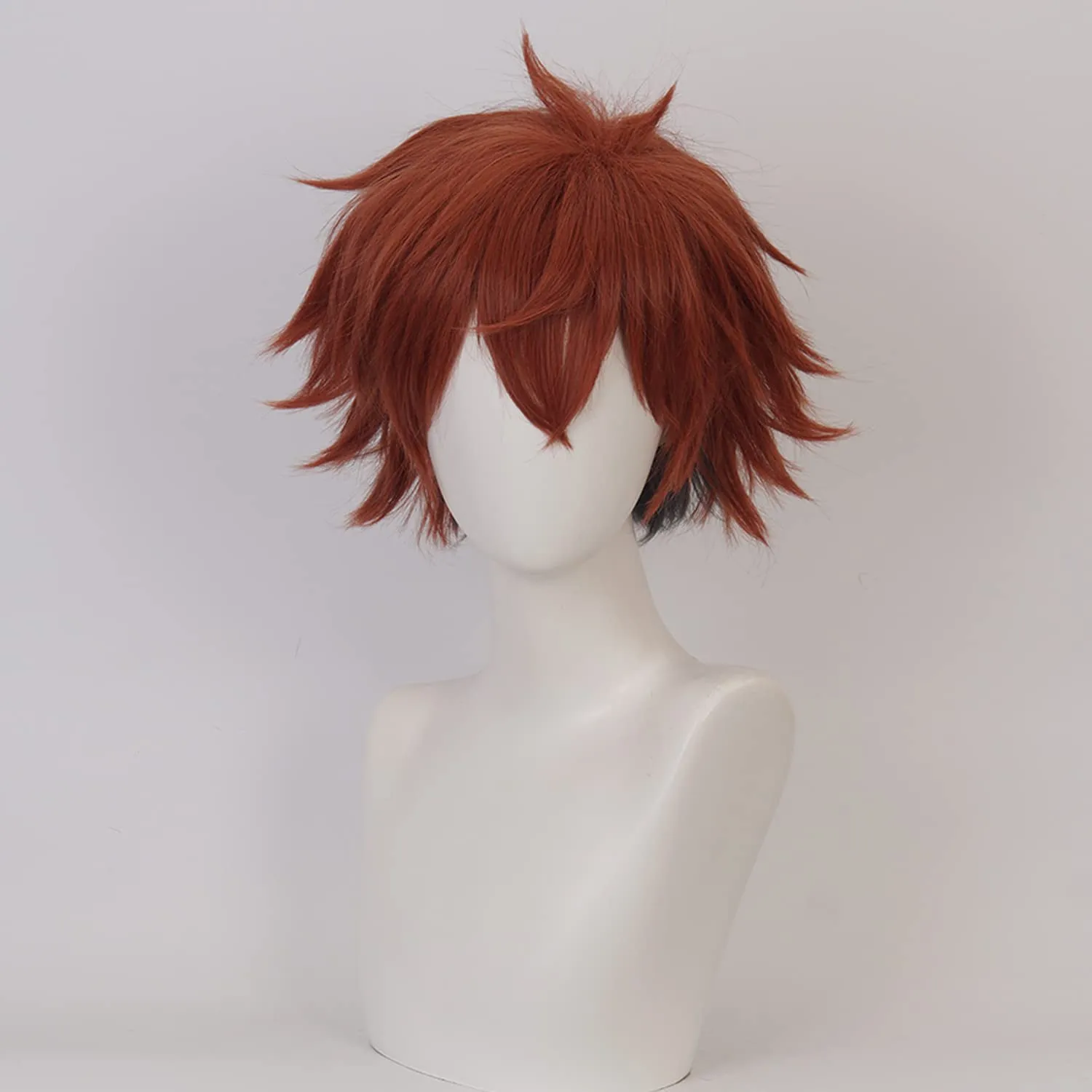 XiongXiongLe Anime Ace Trappola Wig Costume Character Short Orange Heat Resistant Synthetic Hair Wig for Men Cos Party