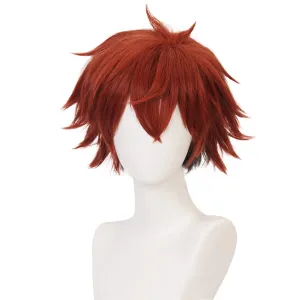 XiongXiongLe Anime Ace Trappola Wig Costume Character Short Orange Heat Resistant Synthetic Hair Wig for Men Cos Party