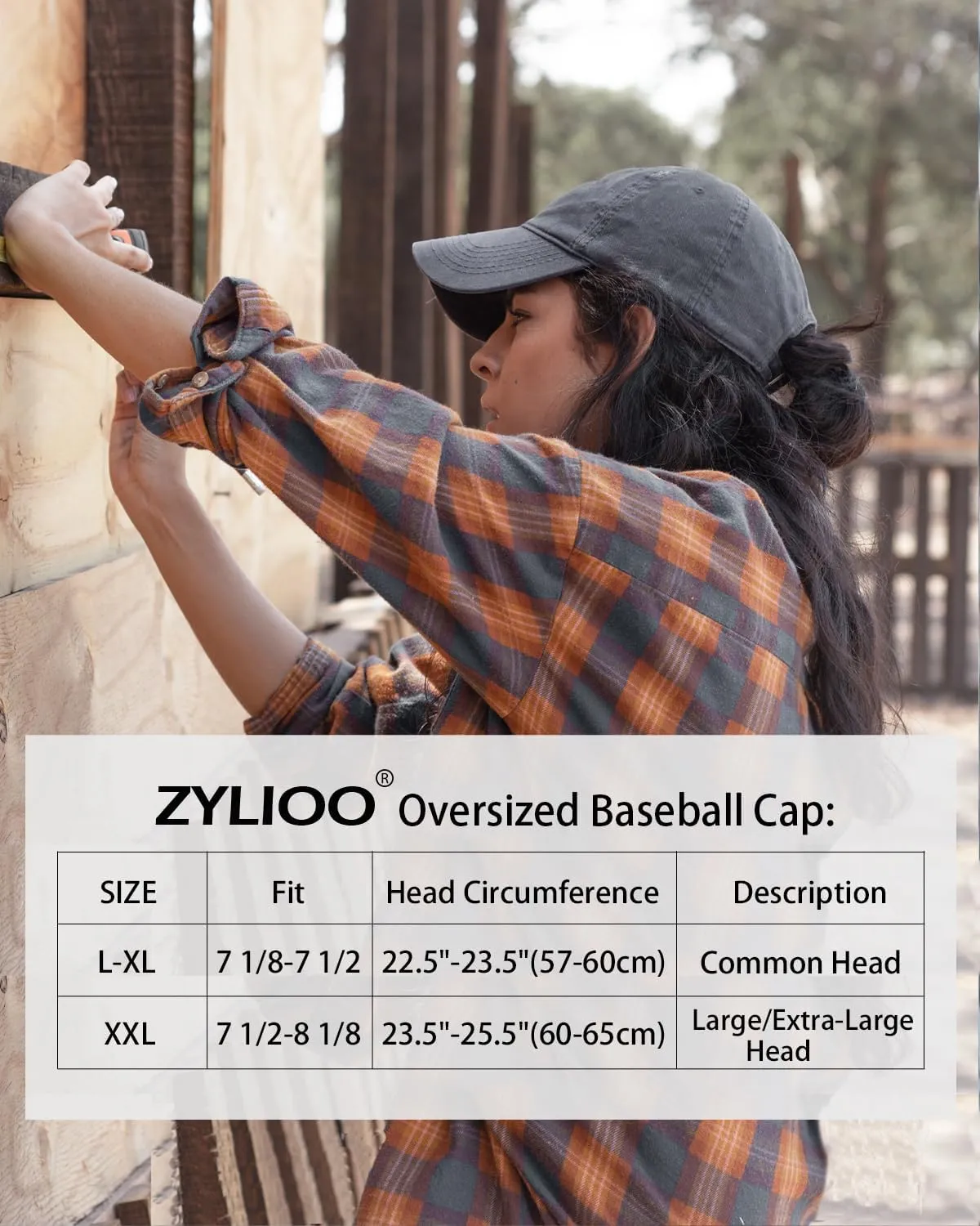 XXL Oversize Washed Denim Baseball Cap,Low Profile Jean Sports Cap for Big Heads 23.5"-25.5",Large Pigment Dyed Dad Hat