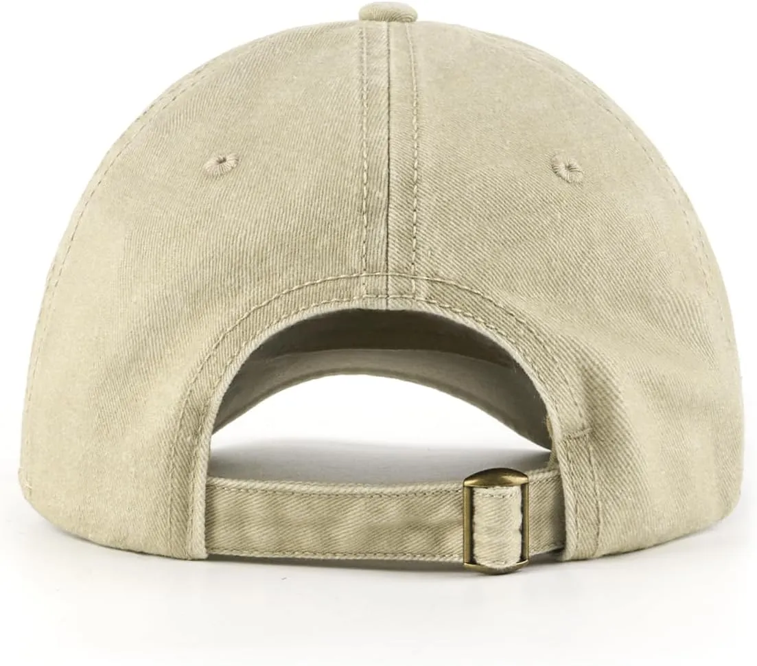 XXL Oversize Washed Denim Baseball Cap,Low Profile Jean Sports Cap for Big Heads 23.5"-25.5",Large Pigment Dyed Dad Hat