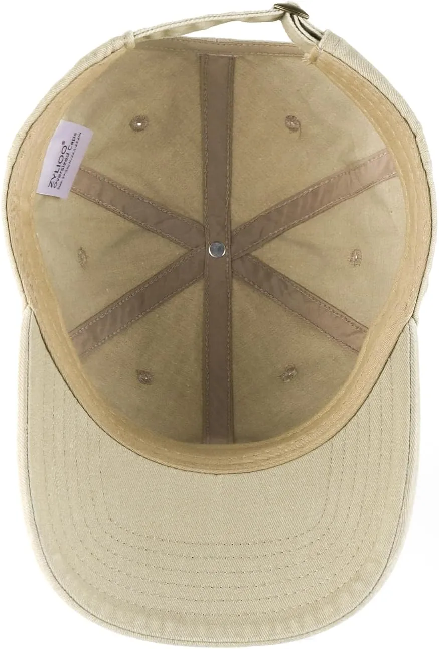 XXL Oversize Washed Denim Baseball Cap,Low Profile Jean Sports Cap for Big Heads 23.5"-25.5",Large Pigment Dyed Dad Hat