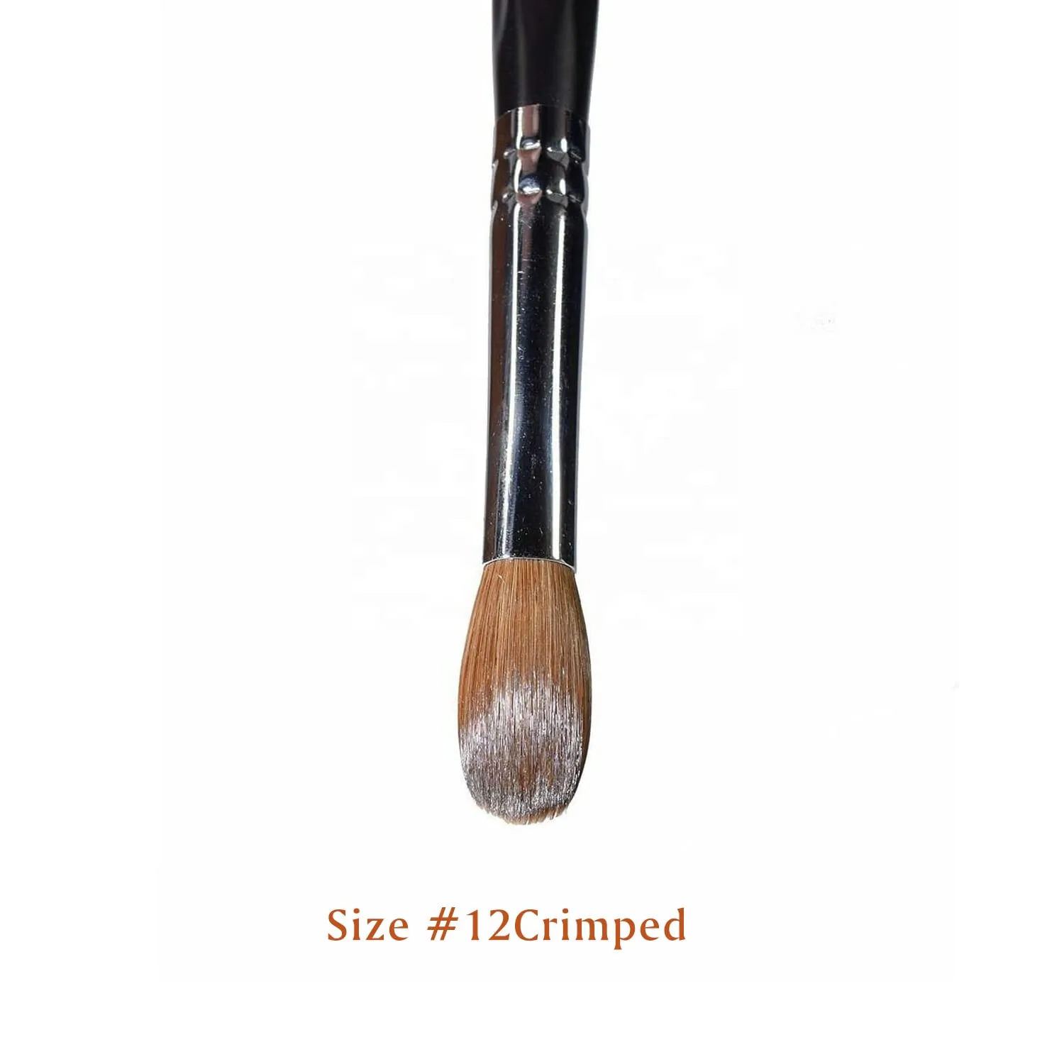 Yasterd Acrylic Nail Brush - 100% Kolinsky, Oval Crimped, Size 12 Black Wood Professional Nail Art Powder Brush Manicure Tool