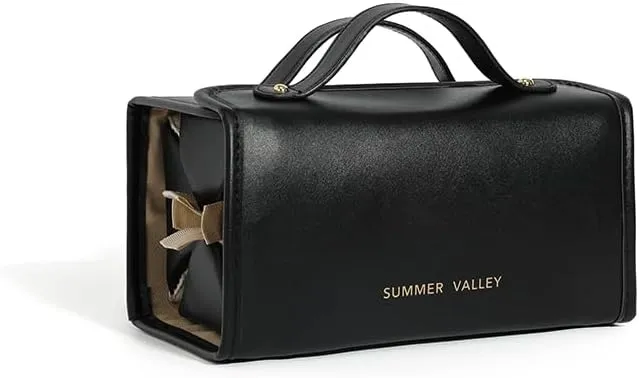 YDR Travel Makeup Bag,Capacity Cosmetic Travel Bag for Women Portable Pouch Makeup Organizer Bag with Divider and Handle Makeup Case Toiletry Bag