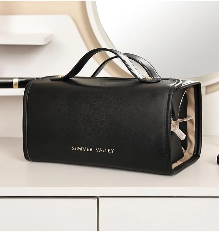 YDR Travel Makeup Bag,Capacity Cosmetic Travel Bag for Women Portable Pouch Makeup Organizer Bag with Divider and Handle Makeup Case Toiletry Bag