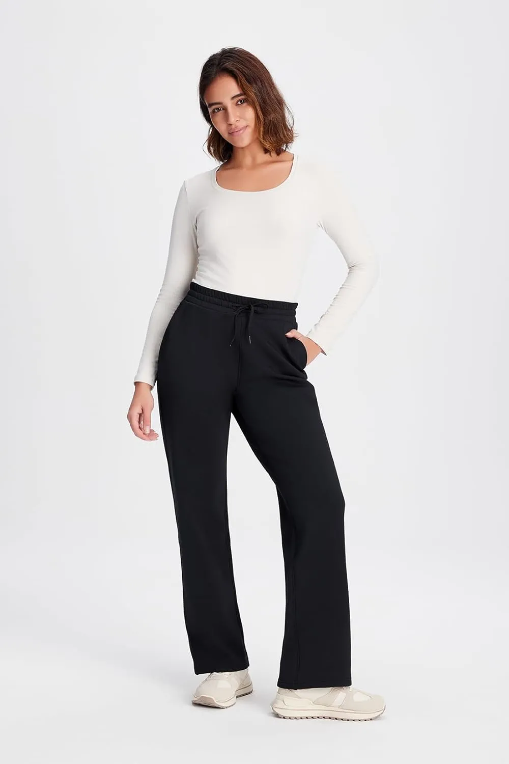 Yogipace CozyWarmth Women's Petite/Regular/Tall Thick Thermal Fleece Sweatpants Relaxed Fit Straight Leg Lounge Pants