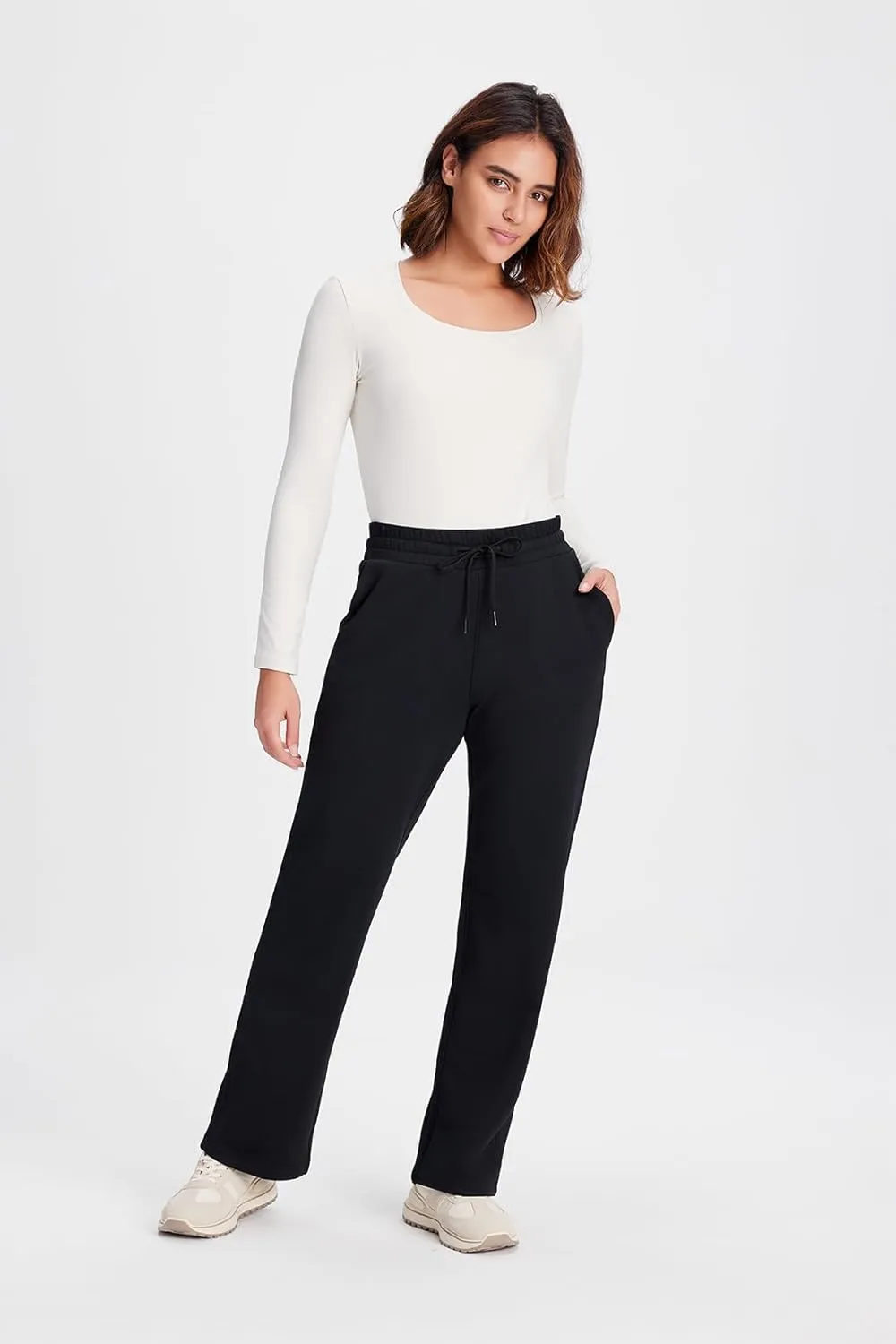 Yogipace CozyWarmth Women's Petite/Regular/Tall Thick Thermal Fleece Sweatpants Relaxed Fit Straight Leg Lounge Pants