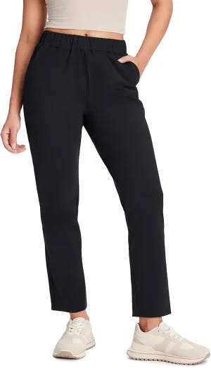 Yogipace Petite/Regular/Tall Women's 7/8 Lightweight Stretch Ankle Pant with Pockets for Golf Travel Commute Lounging