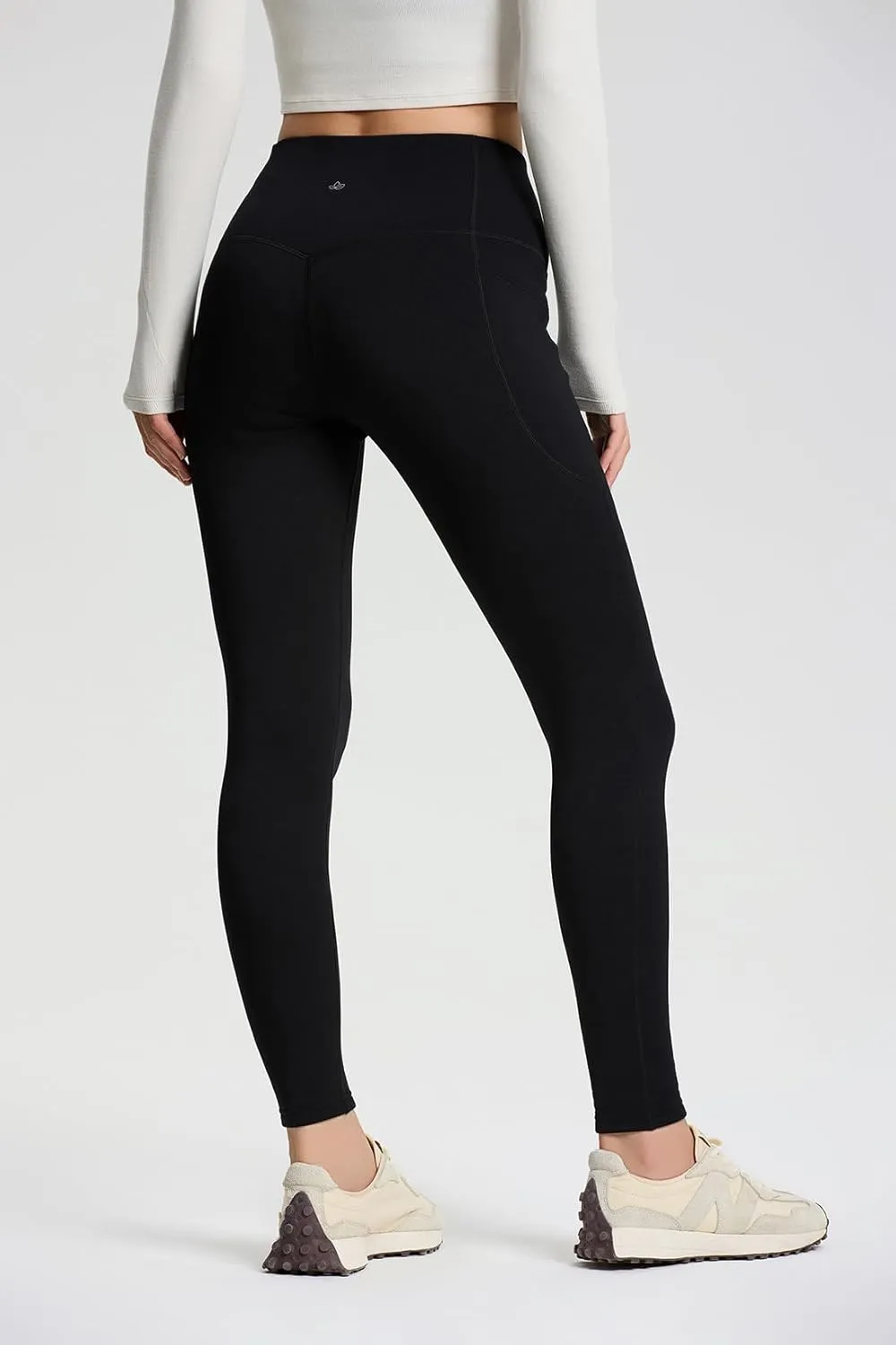 Yogipace Women's CozyWarmth Petite/Regular/Tall High Waisted Thick Fleece Lined Leggings Warm Thermal Tight with Side Pockets