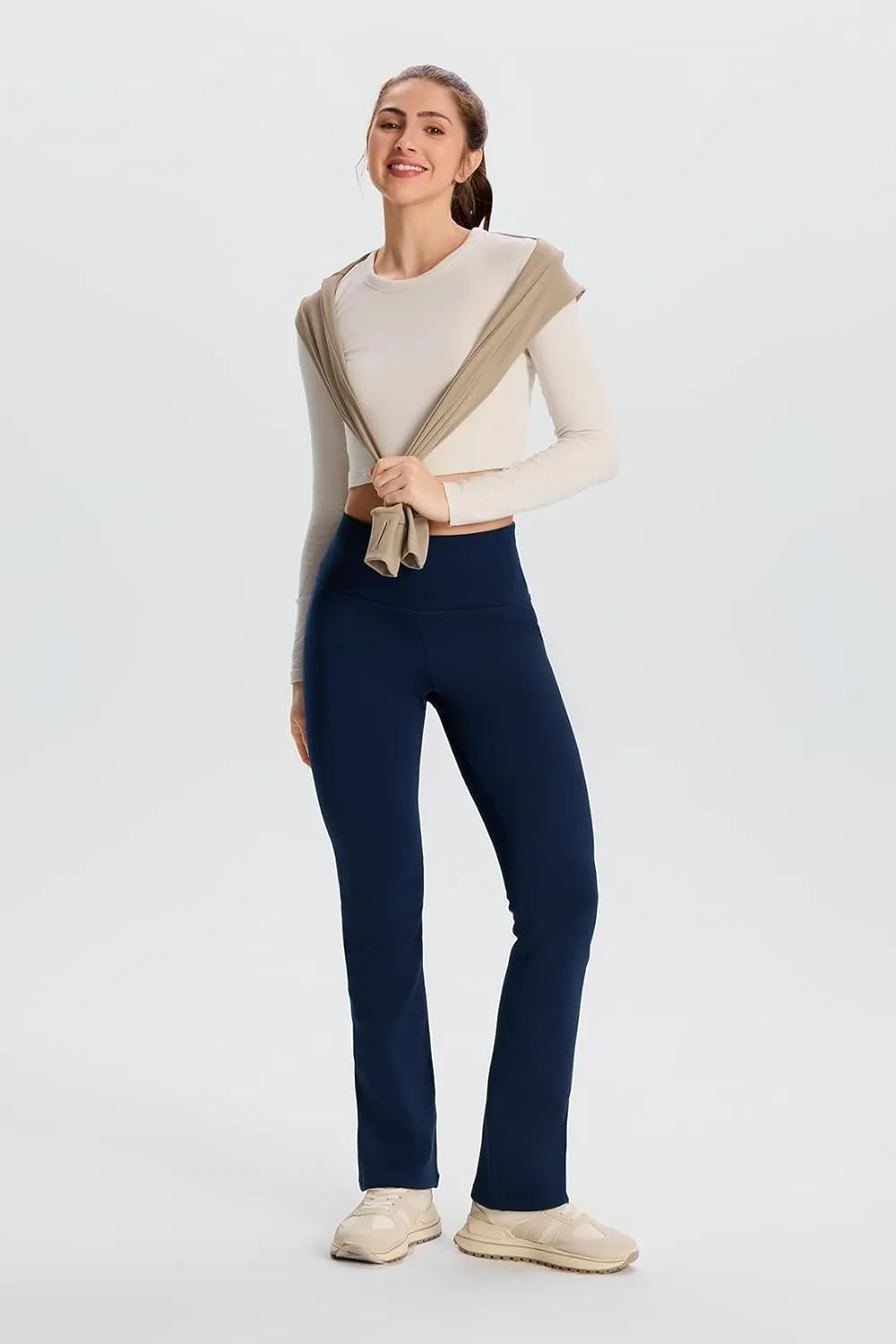 Yogipace,Petite/Regular/Tall Women's CozyWarmth High Waisted Thick Fleece Lined Bootcut Pants Thermal Flare Leggings
