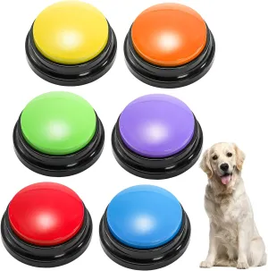 Youeon 6 Pack Voice Recording Button, 6 Colors Dog Buttons for Communication Pet Training Buzzer, 30 Seconds Record & Playback, Funny Record Buttons for Pet, Classroom, Office, Home