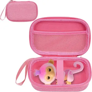 YouKnow Travel Case compatible with Fingerlings Monkey NEW Interactive Baby Electronic Pets - Talking Toys for Ages 5-7 Girls (Pink)