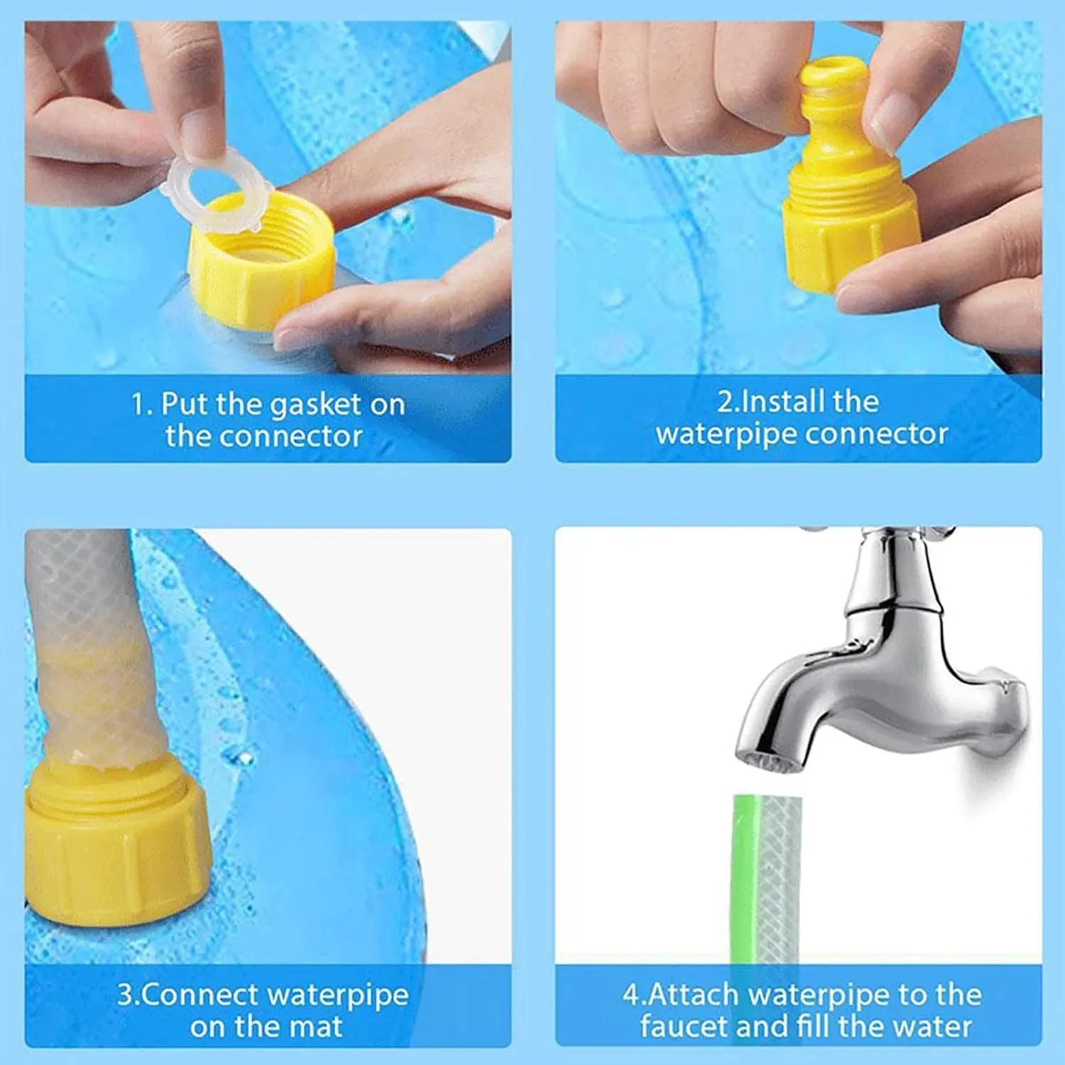 YUDANSI Splash Pad for Dogs&Kids, Foldable Sprinkler Pad Outside, Collapsible Play Water Bathtub Toy for Kiddie Puppies, Non Slip Wading Pool,Summer Outdoor Paddling Toys for Yard 39''