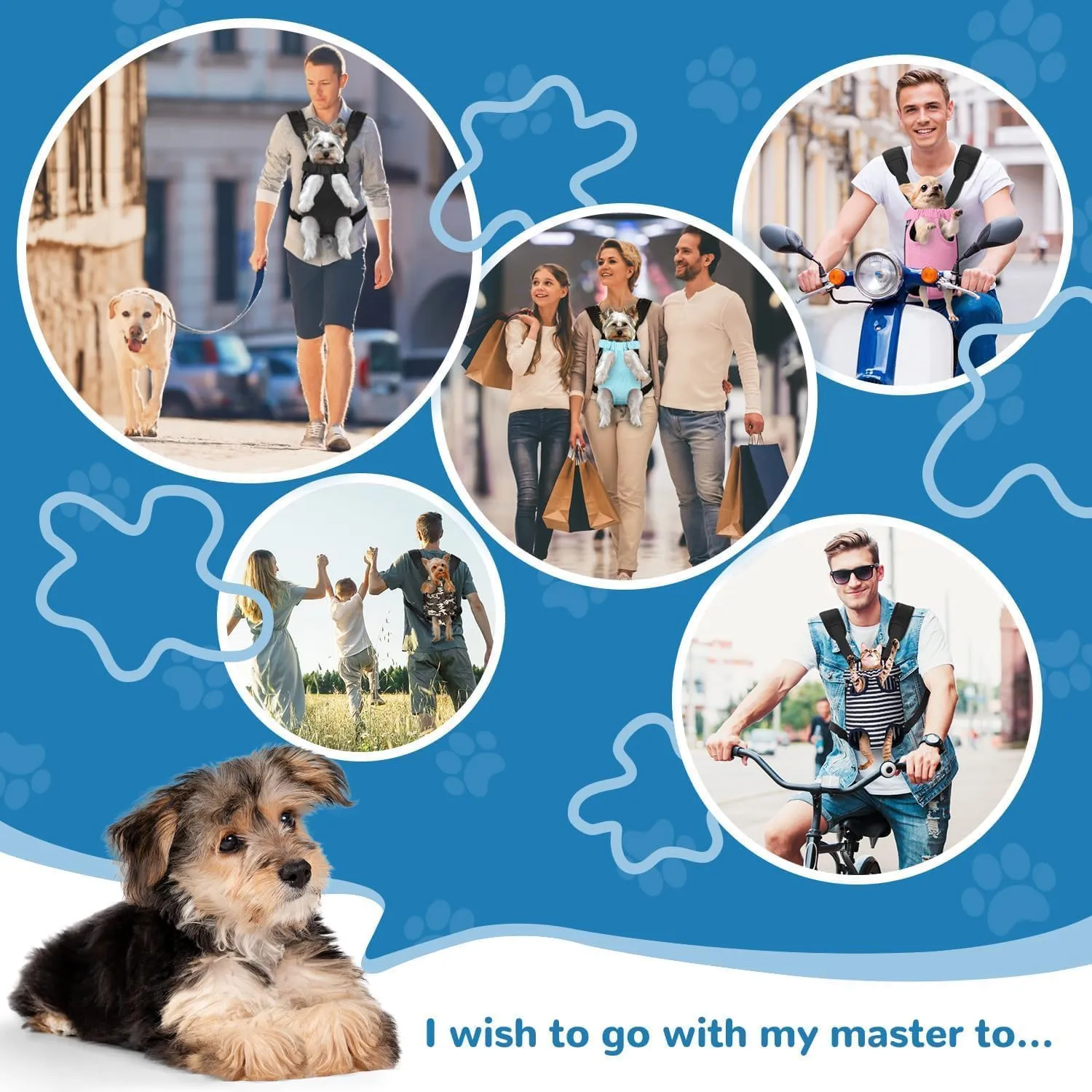 YUDODO Pet Dog Carrier Backpack Adjustable Dog Front Carrier, Legs Out Easy-Fit Dog Travel Backpack Carrier for Hiking Camping for Small Medium Dogs Cats and Rabbits