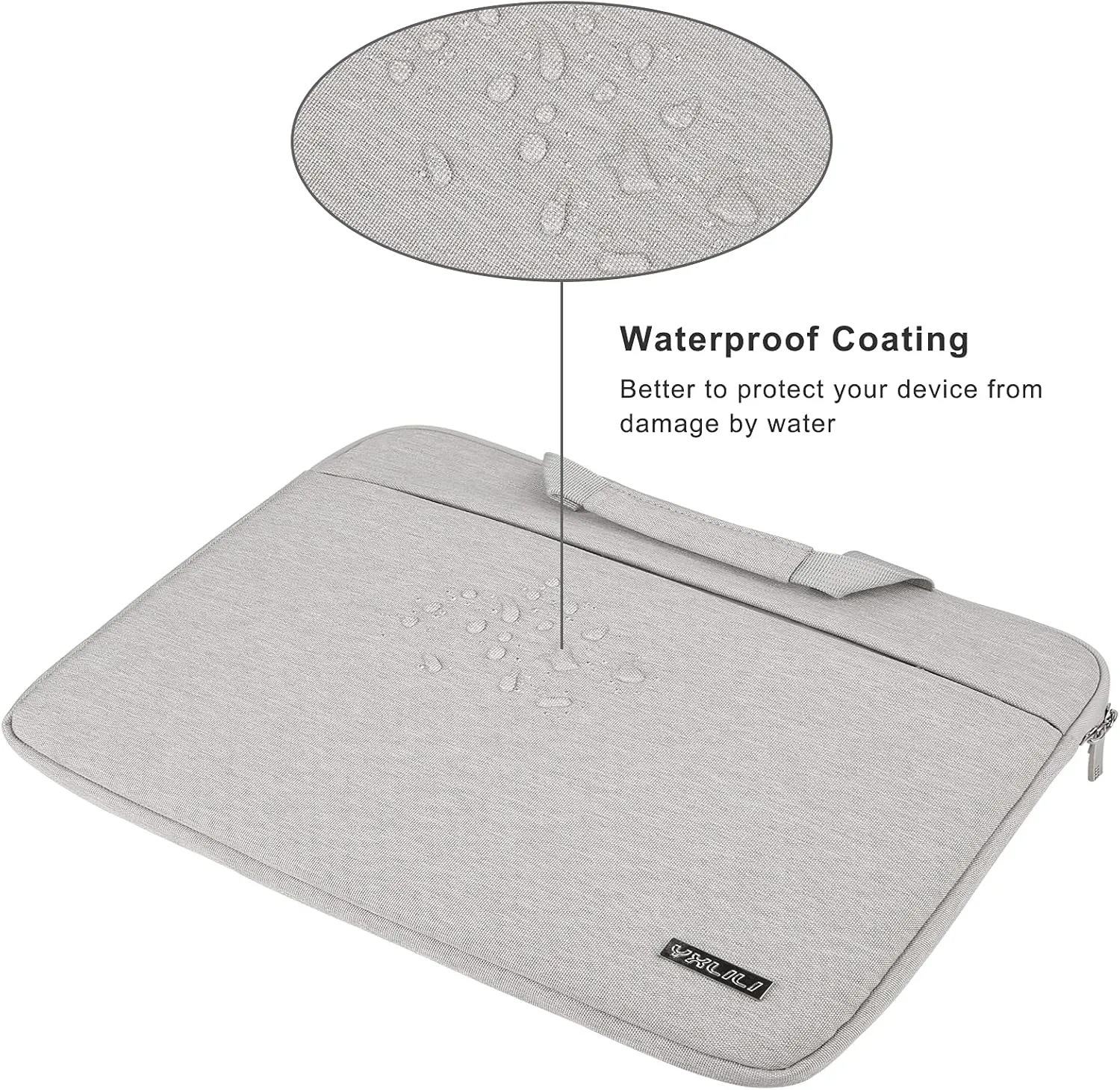 YXLILI Laptop Sleeve Case 15.6 Inch with Handle, Waterproof, Anti-Scratch, Shockproof Protective Computer Bag, Large Storage & Multi-Pocket Design-Light Grey