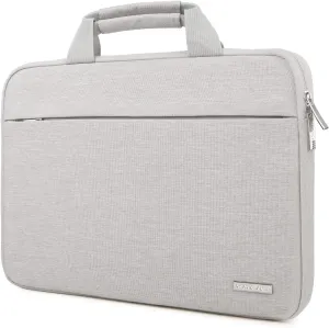 YXLILI Laptop Sleeve Case 15.6 Inch with Handle, Waterproof, Anti-Scratch, Shockproof Protective Computer Bag, Large Storage & Multi-Pocket Design-Light Grey