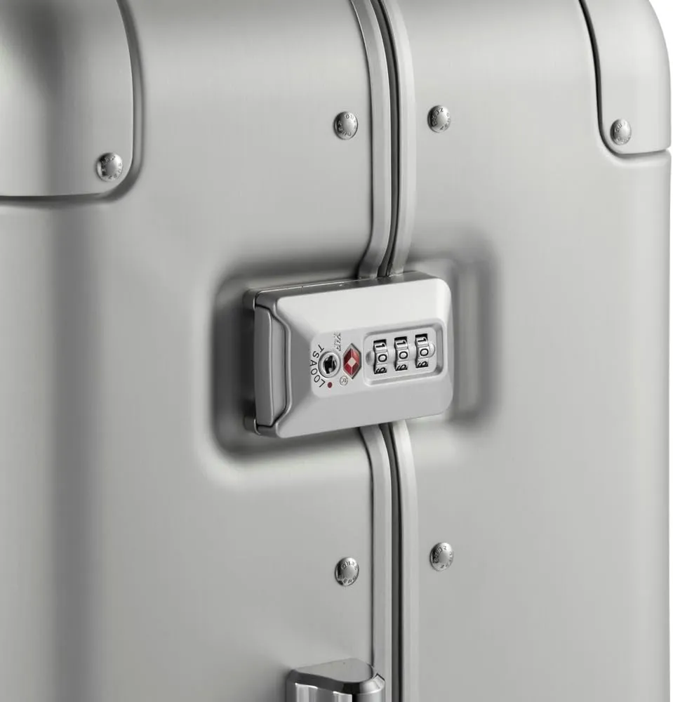 ZERO Halliburton Classic Aluminum 3.0 Medium Zipperless Luggage, Hardside Suitcase with Wheels, Auto-Return Pull Handle, Double Latch Locks- TSA Accepted, Interior Divider, 24-Inch 59L, Sunset Gold