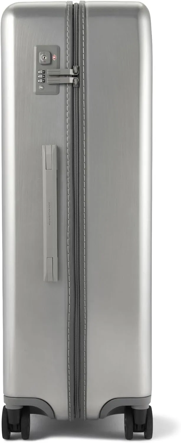 ZERO Halliburton Classic Lightweight 4.0 Large Hardside Travel Case, 30-Inch, Four Dual Spinner Wheels, TSA Accepted Lock, Telescoping Pull Handle, 83L, Brushed Finish- Silver