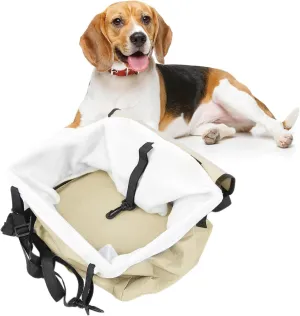 ZJchao Dog Car Seats for Small Dogs, Portable Travel Bag with Safety Traction Belt and Blanket, Non-Slip Backing, Adjustable Shoulder Straps, Green