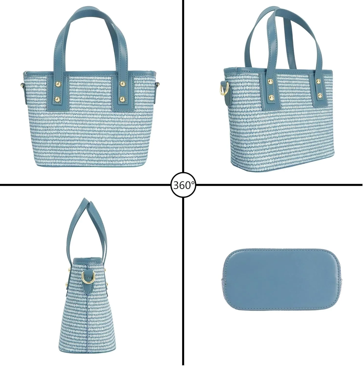 ZLM BAG US Women's Straw Top Handle Bag Handwoven Crochet Crossbody Shoulder Bag Summer Hobo Purse