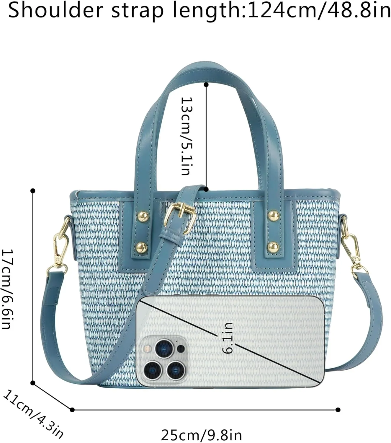 ZLM BAG US Women's Straw Top Handle Bag Handwoven Crochet Crossbody Shoulder Bag Summer Hobo Purse